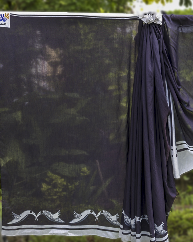 Gap Shap – Black Chanderi Silk Saree