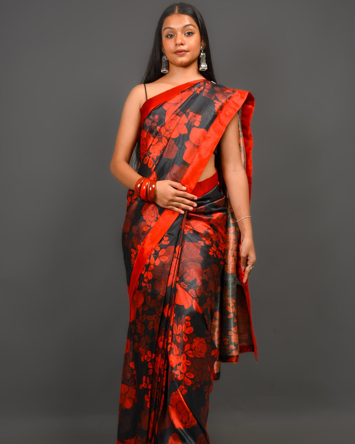 Surkh Pant Saree