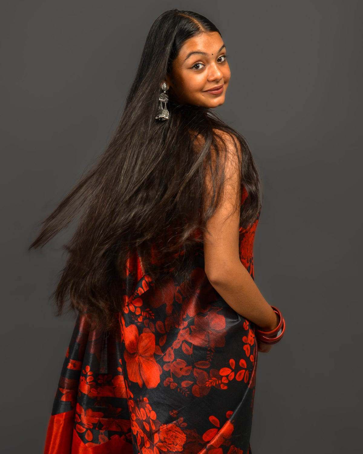 Surkh Pant Saree