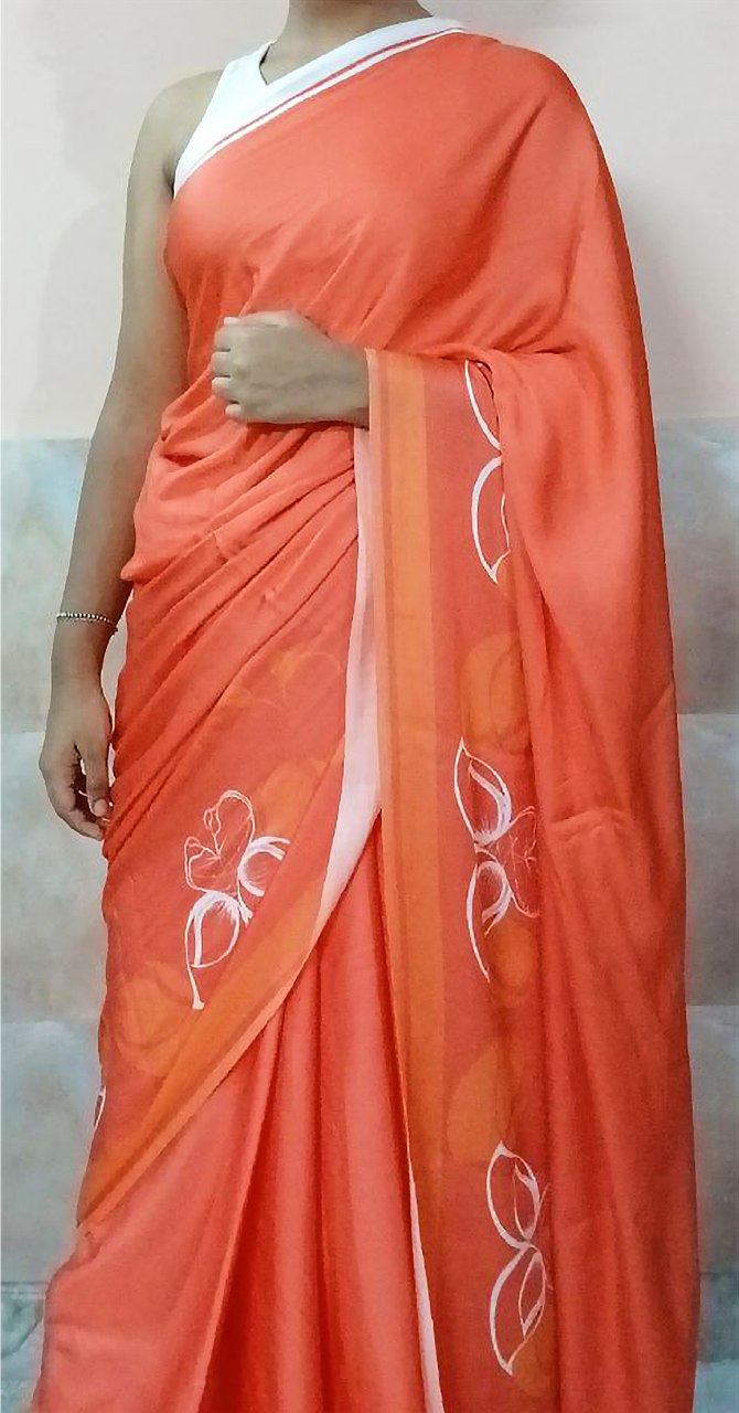 Premalap - Orange Soda Silk Saree