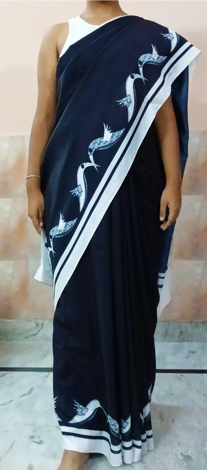 Gap Shap – Black Chanderi Silk Saree