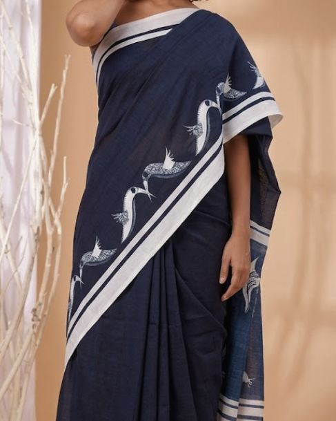 Gap Shap – Black Chanderi Silk Saree