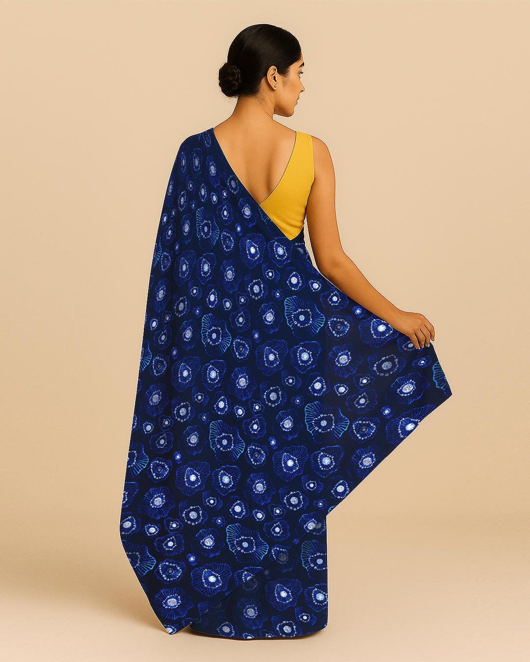 Chamak Dhamak – Berry Blue Crepe Saree